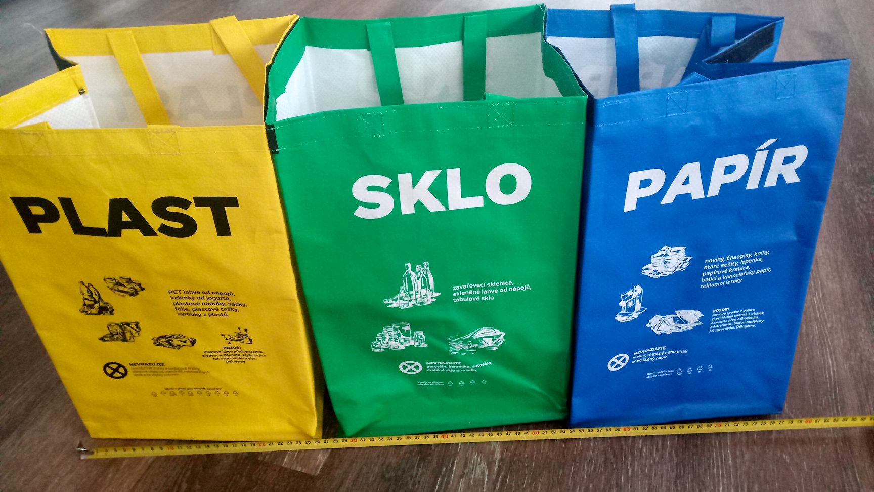 Plastové tašky na tříděný odpad